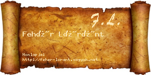 Fehér Lóránt névjegykártya