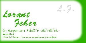 lorant feher business card